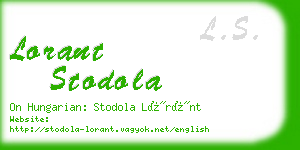 lorant stodola business card